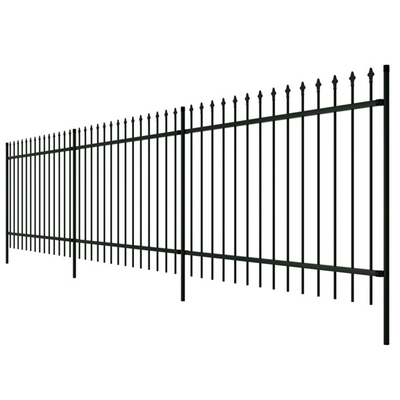 Galvanised Square Post Metal Palisade Fencing European Style For Road And Railway