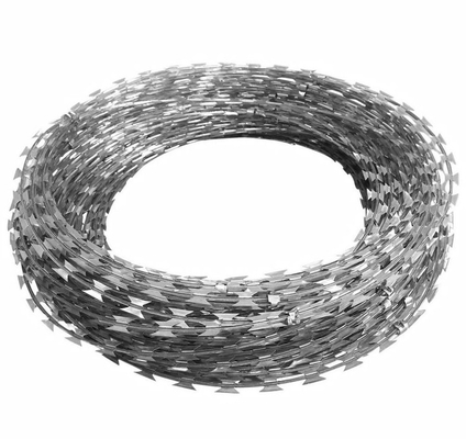 ISO9001 स्टेनलेस स्टील रेजर कांटेदार तार की बाड़ 5m से 15m . तक